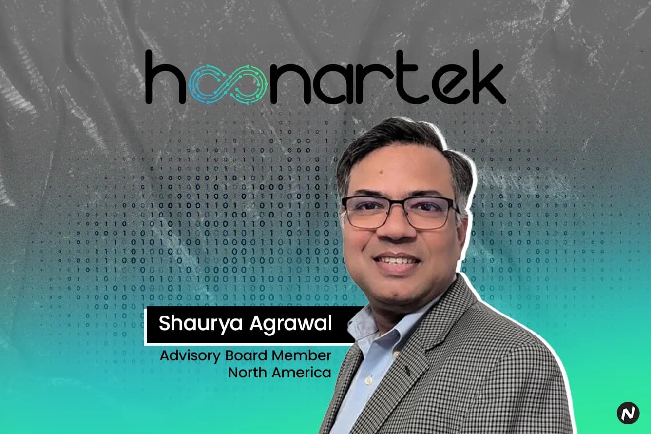 Hoonartek CEO Peeyoosh Pandey and advisory board member Shaurya Agrawal