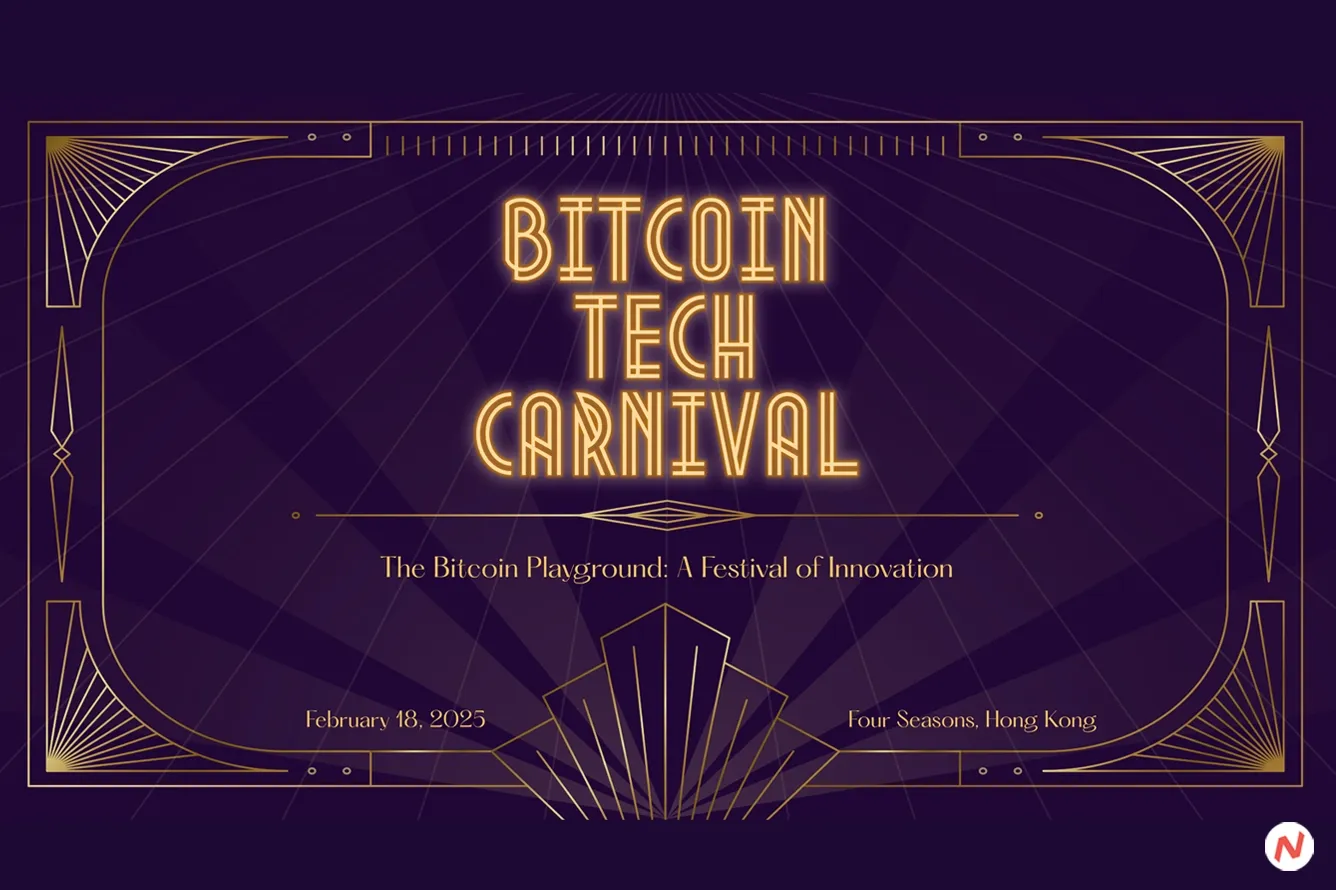 Bitcoin Tech Carnival logo and event details: February 18, 2025 at Four Seasons Hotel Hong Kong