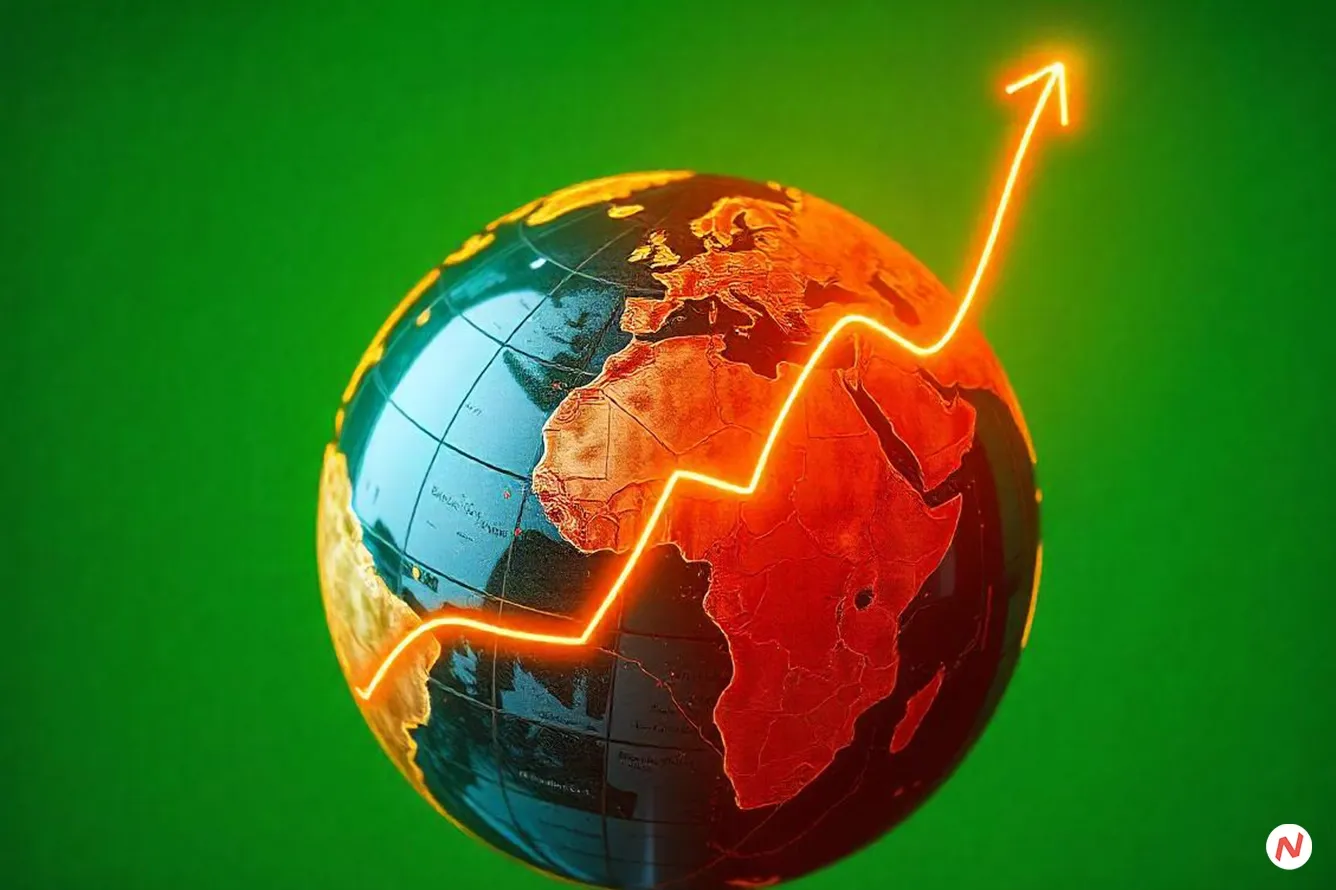 Global food supply chain market growth chart showing $59.51 billion surge by 2028, driven by blockchain and IoT adoption