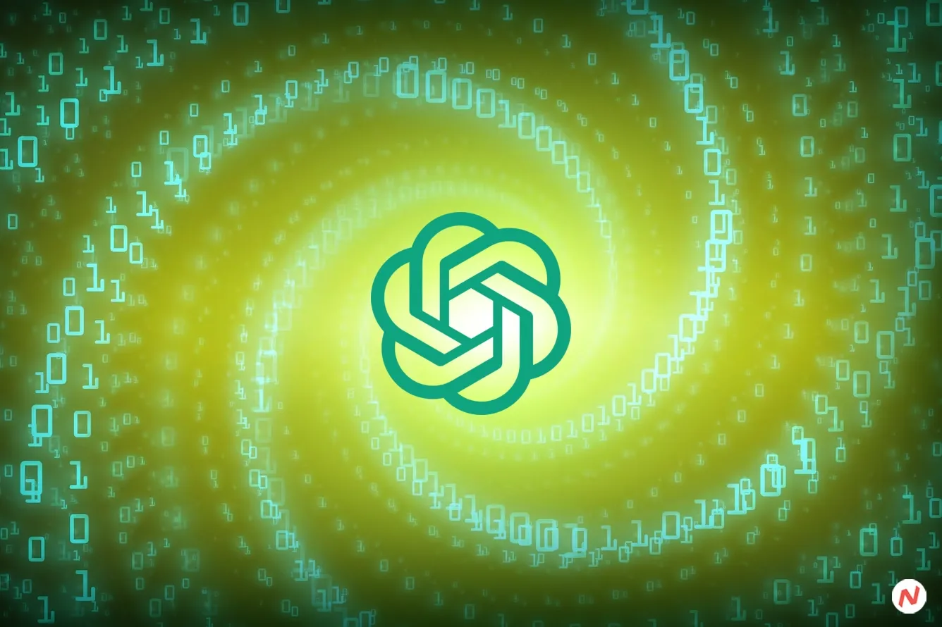 OpenAI logo and AI interface representation