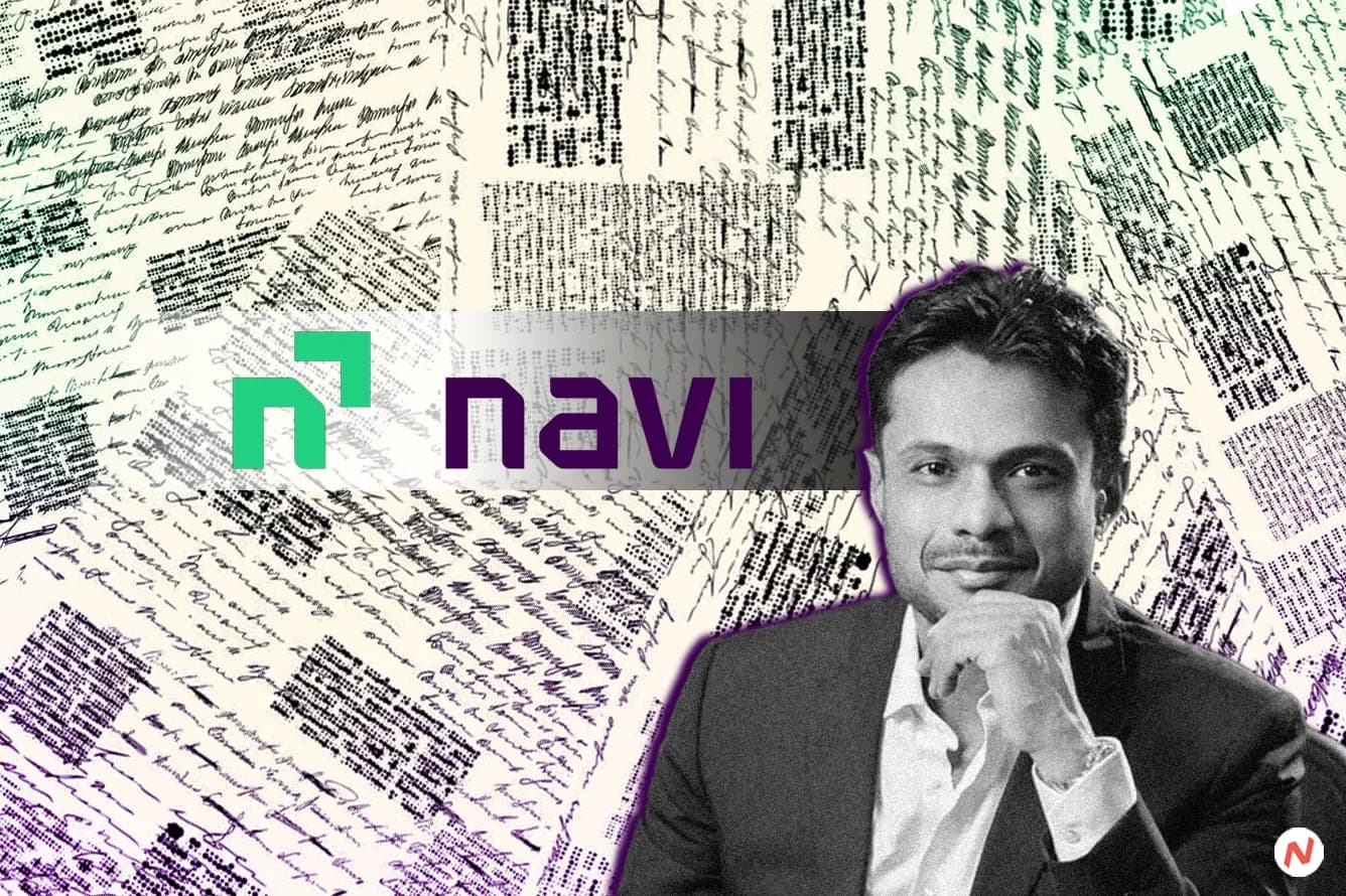 Sachin Bansal, executive chairman of Navi Group, with Navi logo