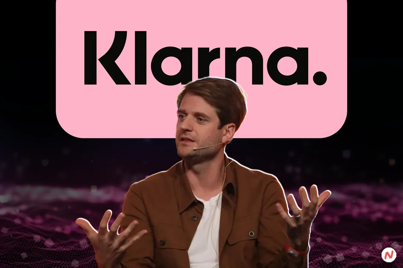 Klarna logo; CEO Sebastian Siemiatkowski announces crypto integration plans