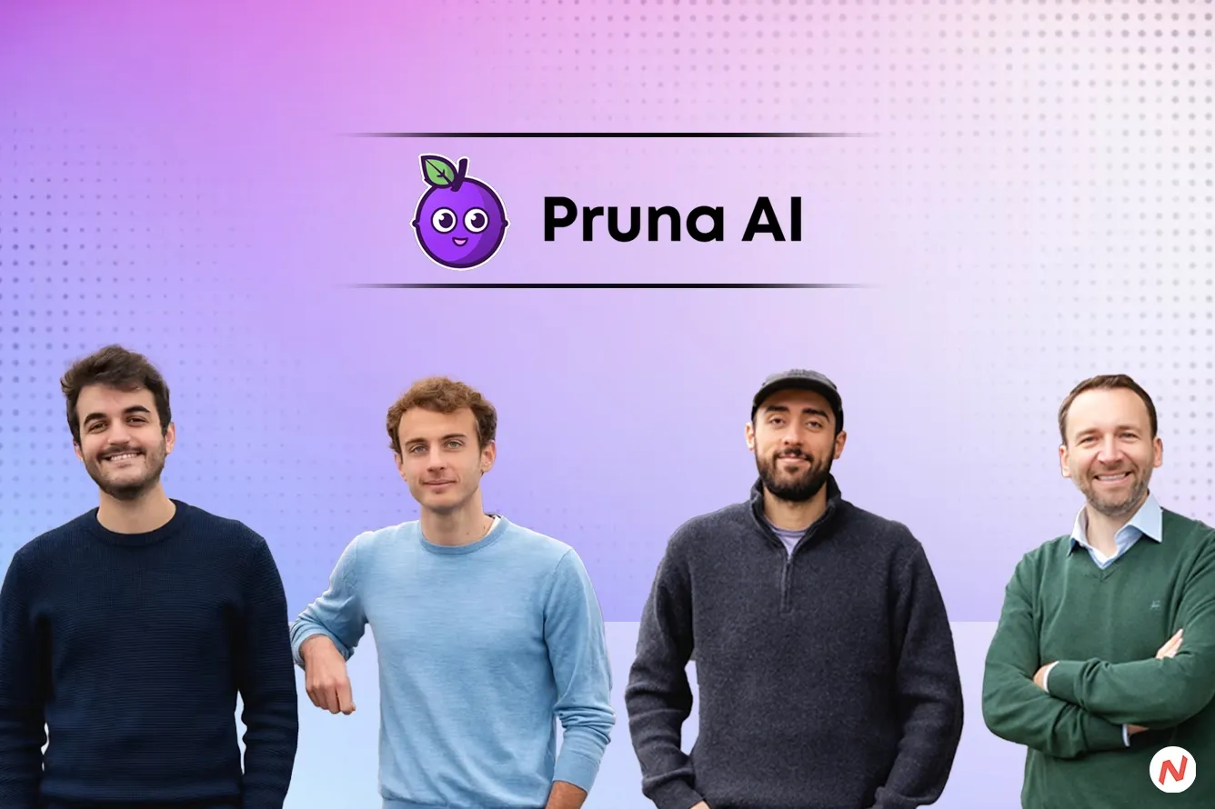 Pruna AI logo and the open-source framework for compressing AI models using caching, pruning, quantization, and distillation