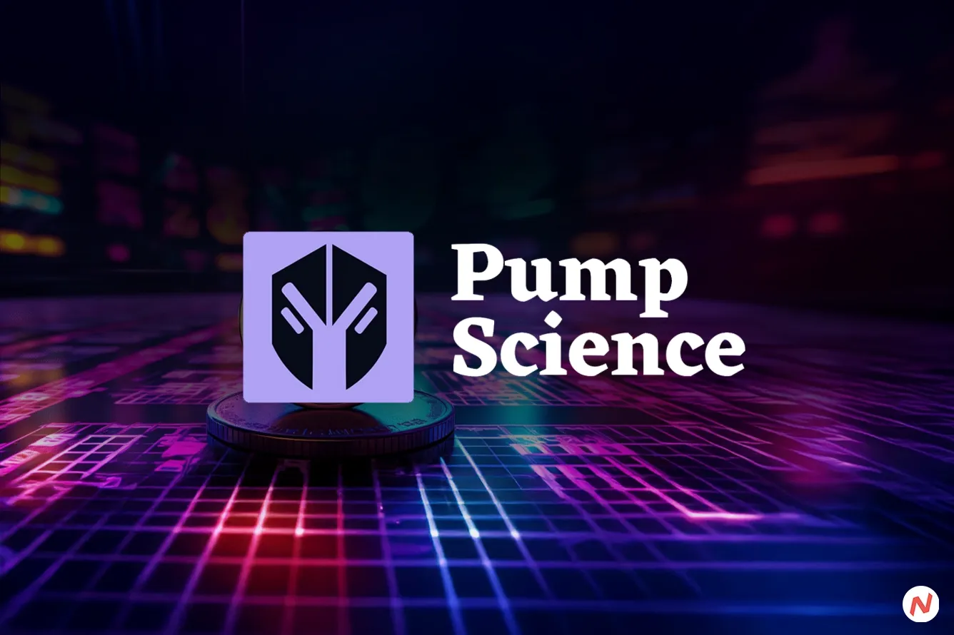 Pump.Science logo and Solana blockchain interface representing decentralized science funding for longevity research