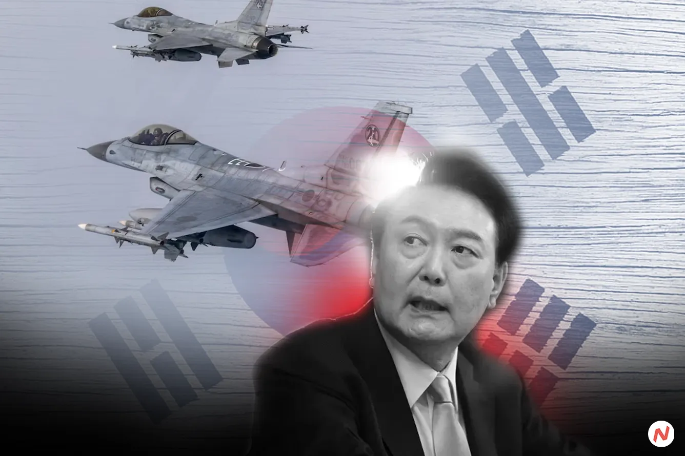 A South Korean KF-16 fighter jet that mistakenly dropped bombs on a civilian village in Pocheon during a training exercise.