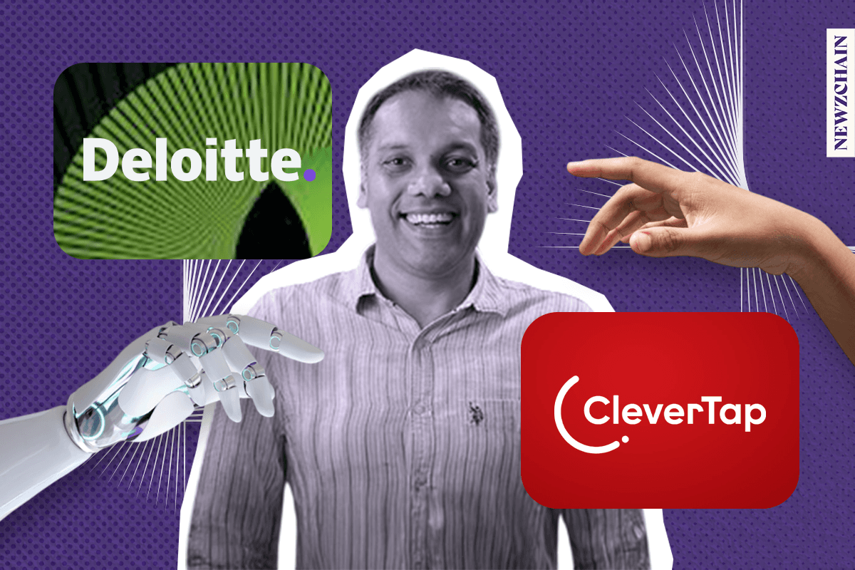Deloitte and CleverTap partnership logo graphic for AI-driven customer engagement and retention platform