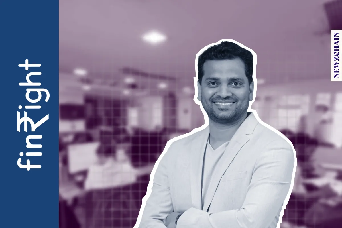FinRight co-founder Amey Kanekar with AI-driven PF withdrawal platform interface