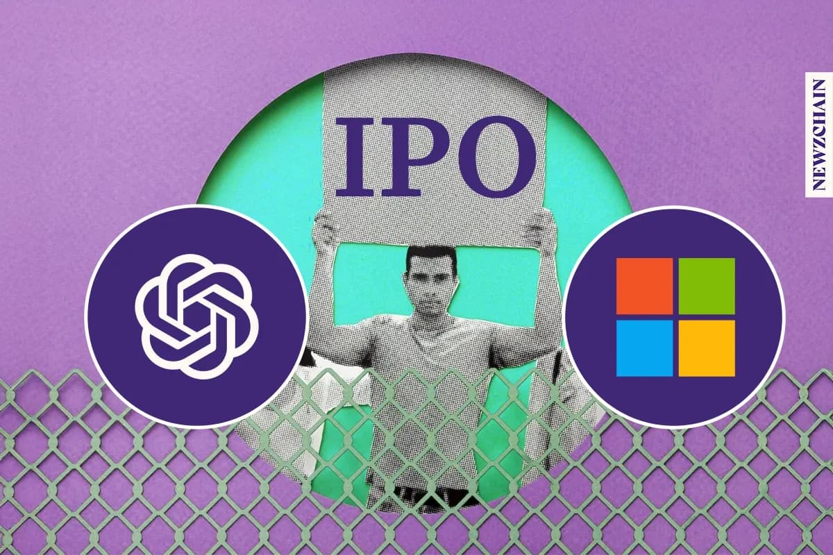 OpenAI and Microsoft logo representing renegotiation of their partnership and IPO discussions