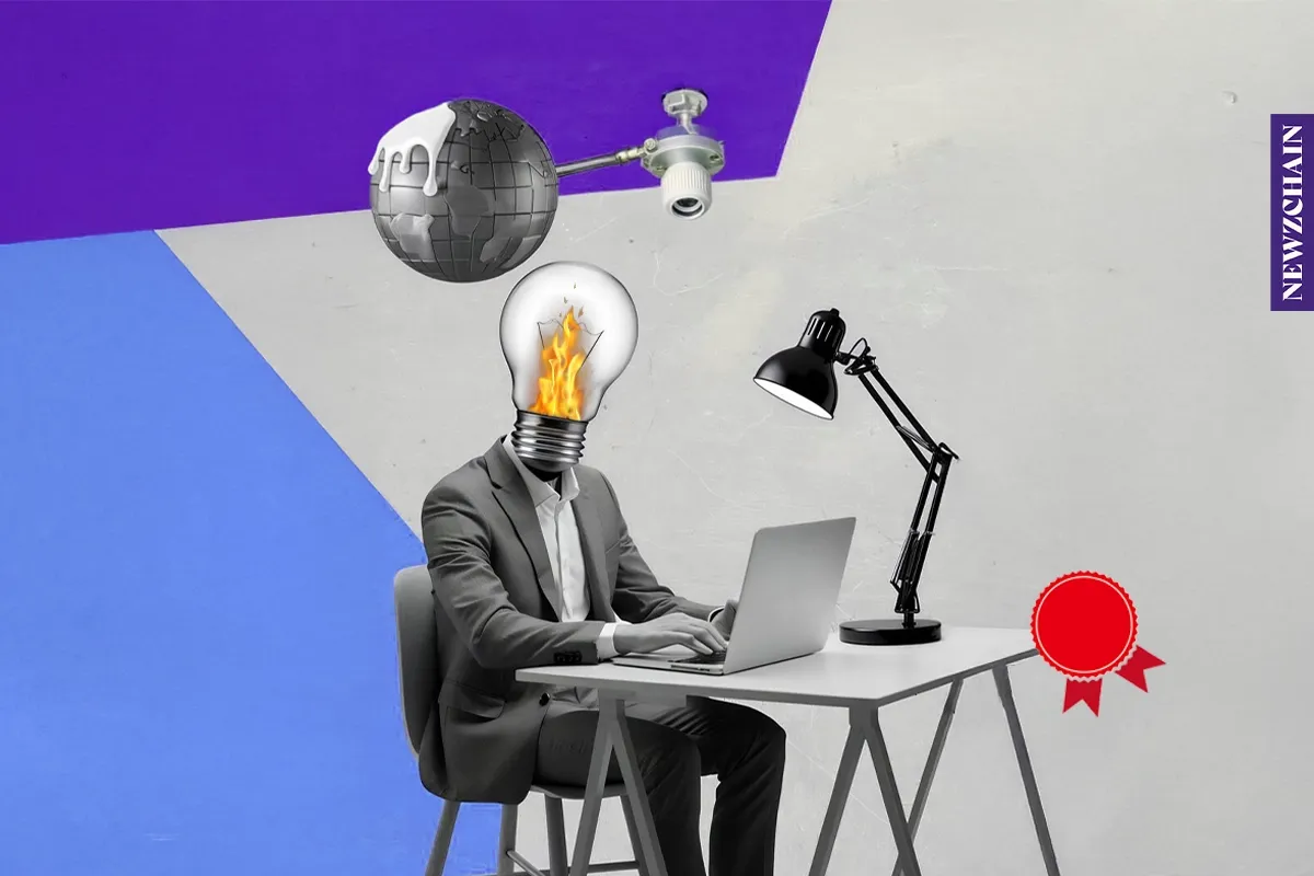 Illustration of burnout and hustle culture with a clock and exhausted figure