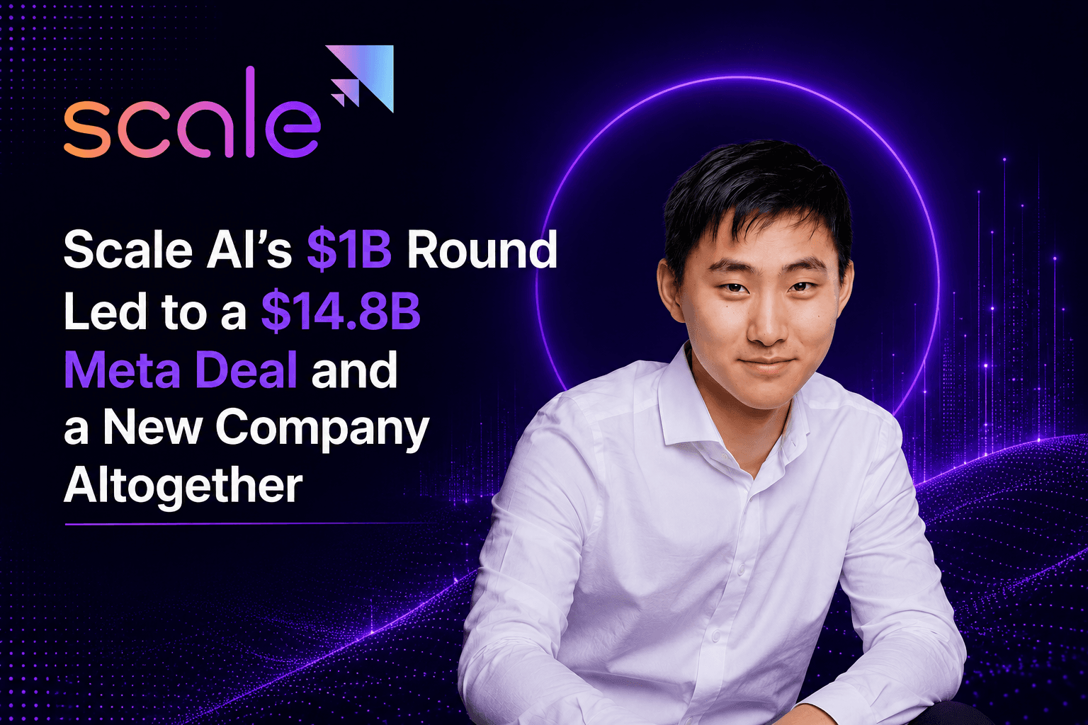Scale AI logo: data-labeling company that raised $1B and sold 49% to Meta for $14.8B in 2025