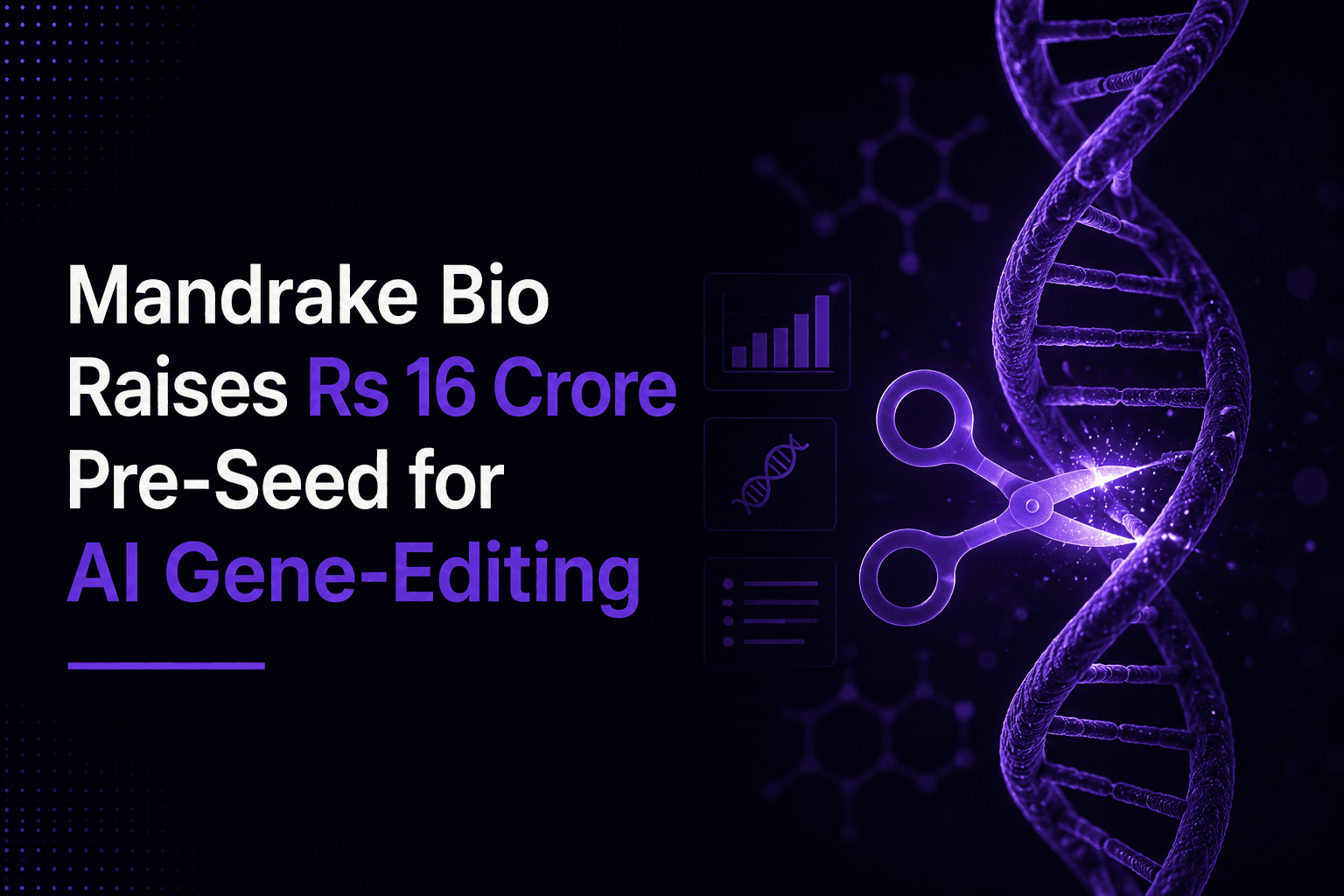 Mandrake Bio Raises Rs 16 Crore Pre-Seed for AI Gene-Editing