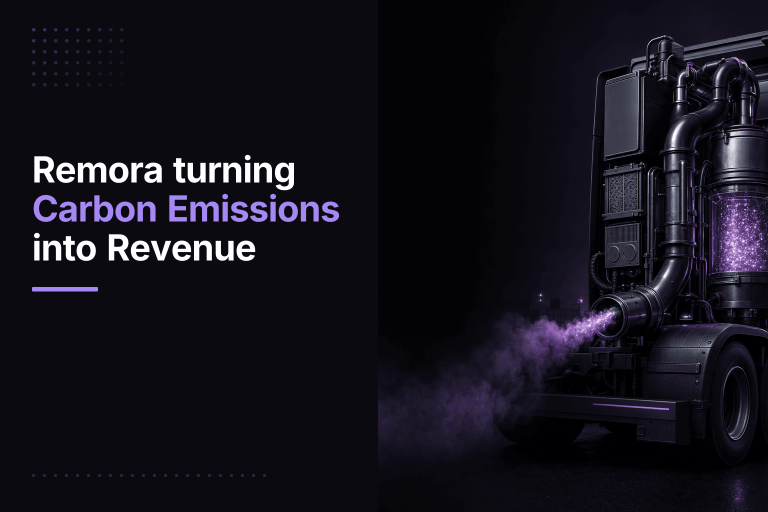 Remora carbon capture device bolted onto a semi-truck tailpipe